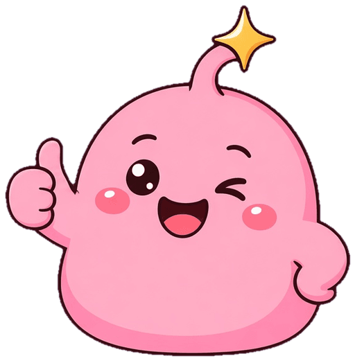 Boo, the Luckboo mascot, winking with a thumbs-up